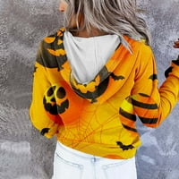 Tking Fashion ženska casual moda Halloween Print s dugih rukava pulover s kapuljačom - s