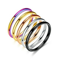 Relanfenk prstenovi za žene Djevojke modni čvrsti srebrni srebrni bijeli geometrijski prsten