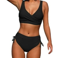 Baycosin Woman New Split Twist Wrap čipka Up izdubljeni bikini Solid Boja visoki struk Brzi prodaja bikinija