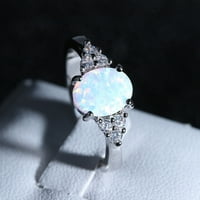 ZTTD Opal Ring Okrugli Opal Bijeli kamen ručni nakit Modni nakit prsten veličine 6 ~ 10
