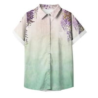 Radni bluze za gumb za žene s kratkim rukavima na dubinu s kratkim rukavima, čvrsti lagani ljetni kardigan