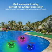 Svjetlo solarni bazen, plutajuća LED svjetiljka RGB solarno punjenje IP vodootporan za vrtni vrtni ribnjak