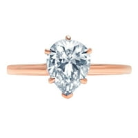 2. CT sjajan krug Clear Clear Simulirani dijamant 18K ružičasto zlato pasijans prsten sz 4,25