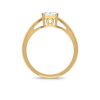 Žene CT Octagon Cut Moissine Solitaire Angažman prsten sa Split Shank, 14k žuto zlato, SAD 12.50