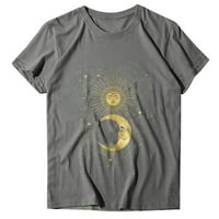 Ženska majica Sun Moon Star Print Majica O-izrez Majica kratkih rukava, S