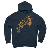 Monarch charcoal sivi grafički pulover Hoodie - dizajn od strane ljudi m