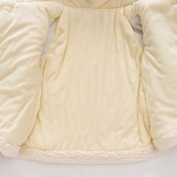 Toddler Baby Girls Solid Color Plish Slatka medvjeda uši zimski duksevi gusta kaput jakna