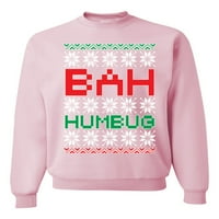 Divlji Bobby, Bah Humbug ružni božićni džemper unise grafički grafički džemper, svijetlo ružičasta,