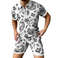 Muška košulja za cvijeće Havajski setovi, majice za plažu hlače za kratke hlače, muški podudarni havajski
