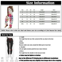 Jumpsuits za žene Ženska modna ljetna slatka labava Ležerni print Retro Strappy Quits Brown XL