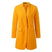 Poslovna casual odjeća za ženska jakna lagana ženska kaset jakna Ženski kaput dugi rukav dlakavi otvoreni
