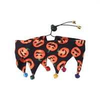 Halloween PET trokutasta bandana s zvonima, bundeva lubanja, bib za pse za mačku, pranje pamučni šal
