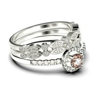 Zasljepljujući minimalistički 2. katamanski ručni rez i dijamantni movali zaručni prsten, vjenčani prsten,