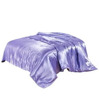 -GXG prekrivač prekrivača umjetna svilena posuda za spajanje patentnih patentnih patentnih jastučnika za spavanje, blizanci, 168x, ljubičasta