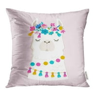 Šarena glava Llama slatka i dizajn za rođendanski rođendan ružičastim jednorog Girly Cactus Cactus jastučni