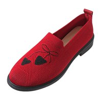 Nova udobna i modna okrugla prsti mesh niske pete Svestrane casual cipele crvene boje
