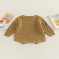 Dojenčad rumper novorođene džemper Zimski pleteni prsteni pulover okrugli vrat dugih rukava od pulca