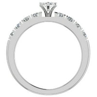 Zaručni prstenovi za žene - Marquise Cut 14k bijelo zlato 1. CT Gia certifikat