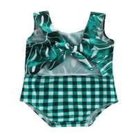 SUNISERY TODDLER BABY Girls Odjeća Ljetni casual kupaći kostimi bez rukava V-izrez list ploče Ispiši
