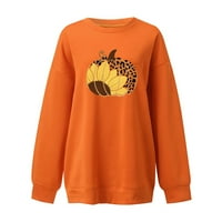 Dezsed Halloween bundeve dukserišta moda Ženski print Okrugli pulover na vrhu pulover dugih rukava Udobna