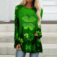 Ženska moda DAN St. Patrickov odštampani karijski vrhovi dugih rukava T-majica Crewneck bluza hot8sl4486098