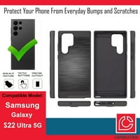 Capsule Case kompatibilan sa Galaxy S Ultra [četkani tekstura Sklopni teški muški muškarci Ženski dizajn Case Crni telefon za prodaju] za Samsung Galaxy S Ultra 5g SM-S