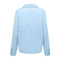 Spring Daisy Ispis bluza za žene Ležerne prilike za dugačak dugih rukava dolje posteljine