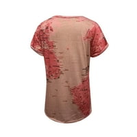 Ženski vrhovi ženske modne ljetne 3D ispis labavih kratkih rukava majice ružičasti xxl