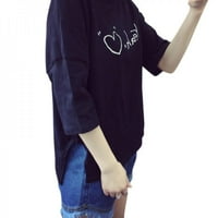 Harajuku Style Pismo Ispis majica New Women Ljeto vrhovi Heart Tiskanje T-majice Ležerne prilike labavi polovina rukava O-izrez