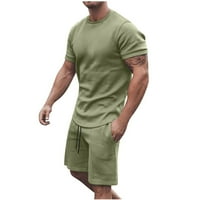Uorcsa udobna ličnost dvodijelni dnevni sport Dvije čvrste kratke hlače mens set zeleno