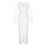 Absuyy ljetne haljine za žene Čvrsta boja Off-ramena Seksi haljine bez rukava bijele veličine l
