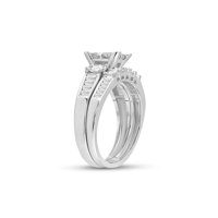10kt bijelo zlato Ženska princeza Diamond Bridal Set za venčani prsten 1. CTTW