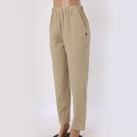 Ženske hlače velike struke za vuču elastične pantalone sa džepovima