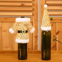 Božićna čepa za vino, ručno rađena prugasta pokrajna vinska torba, božićni ukrasi, za odmor za ručavanje