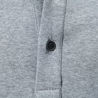 Inleife ljetne košulje kratki rukav muški casual čvrsti gumb postolje za ovratnik pulover majica kratkih