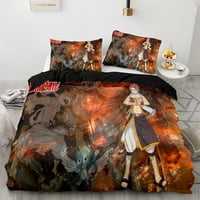 Anime Fairy Rep Duvet posteljina krevet Podesite kraljevske veličine crtanog bajke Fairytail 3-komadni