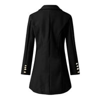 Huaai kaputi za žene Žena Umjetna elegantna mješavina Slim ženski dugi kaput gornji odjeća jakne za