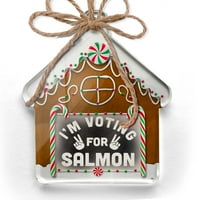 Ornament je otisnut jedno obostom, glasam za losos smiješne poruke Božić Neonblond