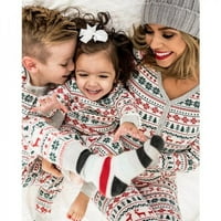 Božićne pidžame Porodica podudaranje PJS zaslona za odmor postavljena pulover dugih rukava i ispisane