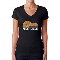 Nashville gitara - Ženska reč Art V-izrez Majica