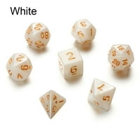 Set Polihedral Multifaceted Multicolor za TRPG DND Slobodne zabave Igračke DICH set Game Game Pribor White