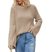 Ženski džemperi džemper za čišćenje punog okruglog vrata modna pletiva labav pulover džemper pletiva