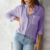 Bluze za žene s dugim rukavima Kardigane Casual Ladies Majice Henley Summer Purple S