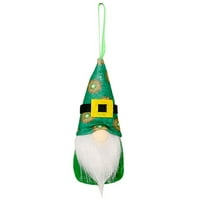 Dan svetog Patrika GNOME Irski Gnome ukrasi postavili su zelenu leprechaun lutku Nordic Elf figurinski