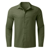 Pyju Plus size Pamučne majice za muškarce, carinsko otporno na dugih rukava Ležerne dubine dolje majica