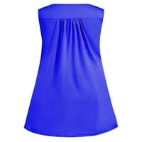 Sanviglor WomenSiness ruched mini haljina Čvrsta boemska floto haljina Ljetna ljuljačka kraljevska plava