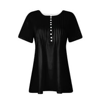 Ženska majica bluza Dugme Vintage Gradijent Ispis kratkih rukava Ležerne prilikom na prodaju XXL Crna