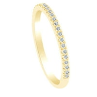 0. Carat okrugli oblik bijeli prirodni dijamant napola vječno vjetar vjenčani prsten 18k čvrsto žuto zlato veličine-9
