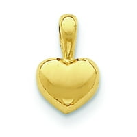 14k žuti zlatni srčani šarm Privjesak ljubavni nakit