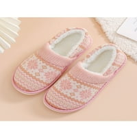 Harsuny Dame House Comfort Fuzzy Sliper za mamu prozračne okrugle cipele za kućne cipele u zatvorenom božićnom tisku Ravni ružičasti stil B 5.5-6